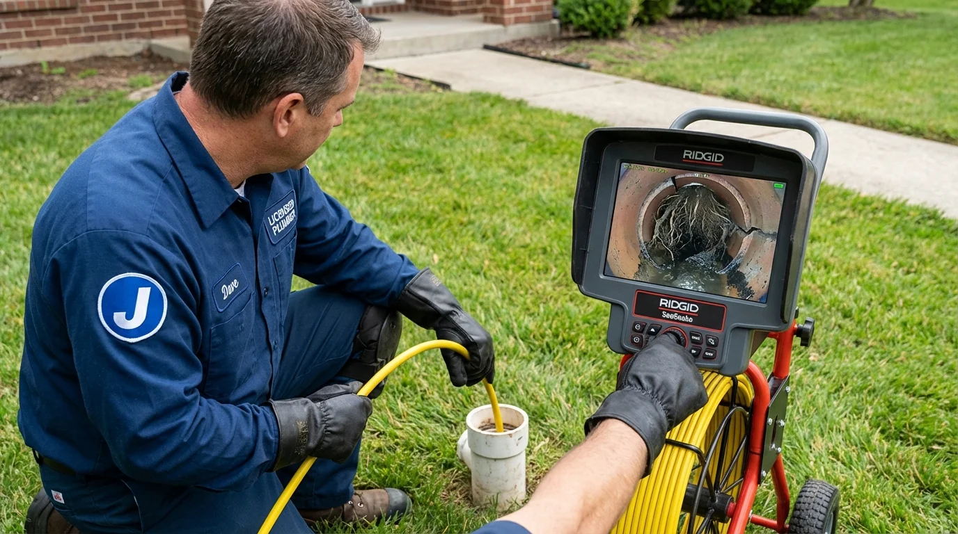 Sewer camera inspection being performed by Johns Plumbing LLC in Montverde