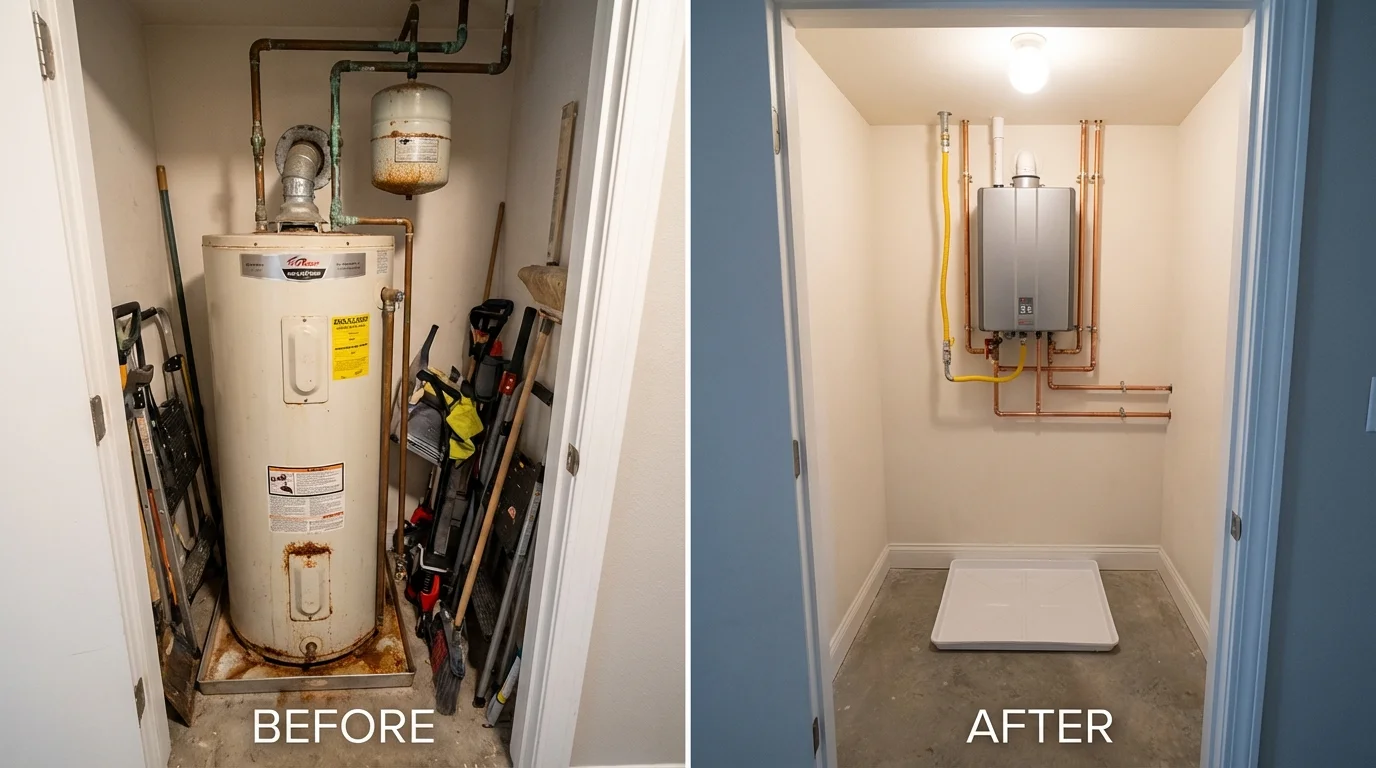 Tank water heater versus wall-mounted tankless unit comparison for Montverde, FL homeowners