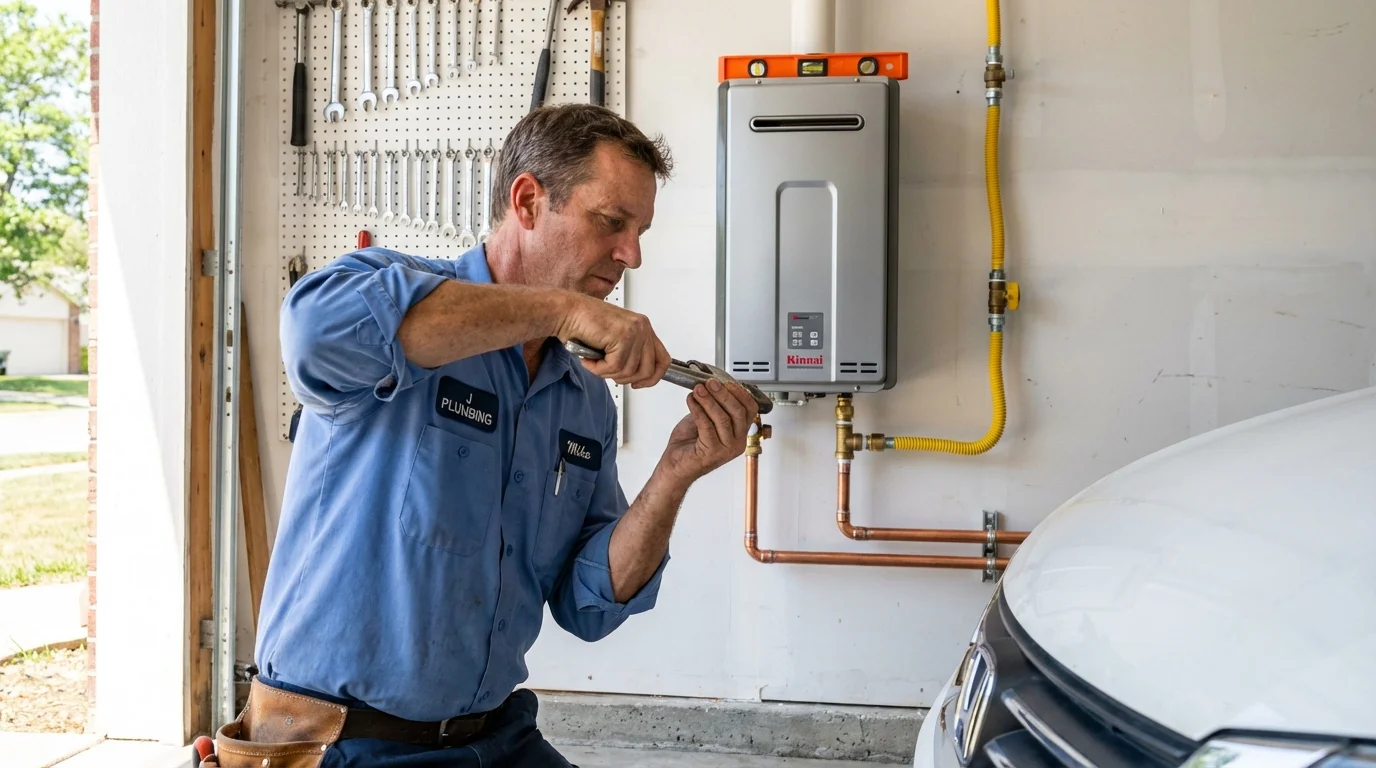 Tankless water heater installation by a Johns Plumbing LLC plumber in Montverde